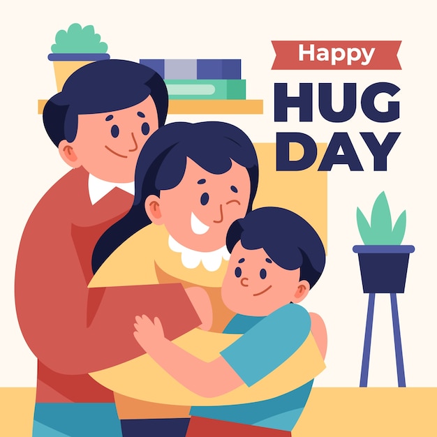 Free Vector | Flat hug day illustration