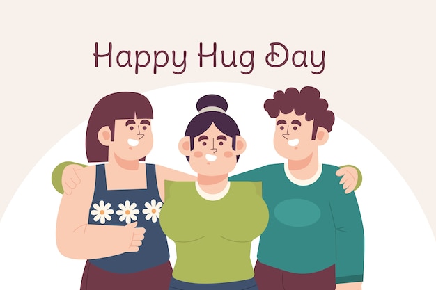 Free Vector | Flat hug day illustration