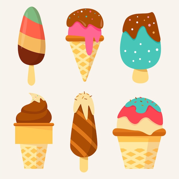 Free Vector | Flat ice cream collection