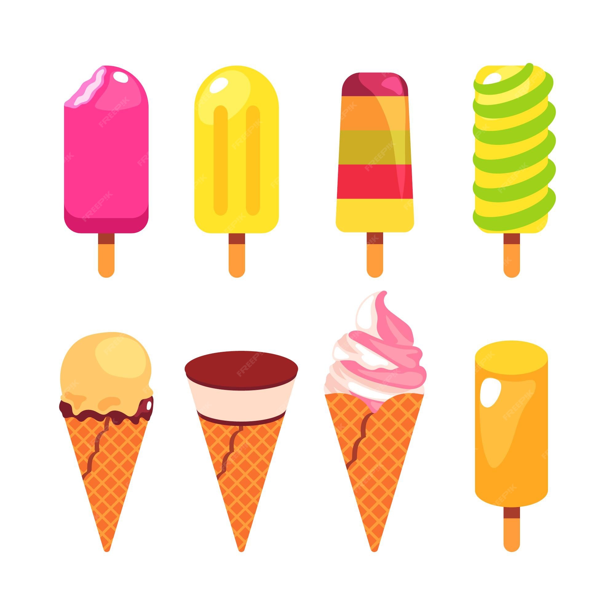 Free Vector | Flat ice cream collection