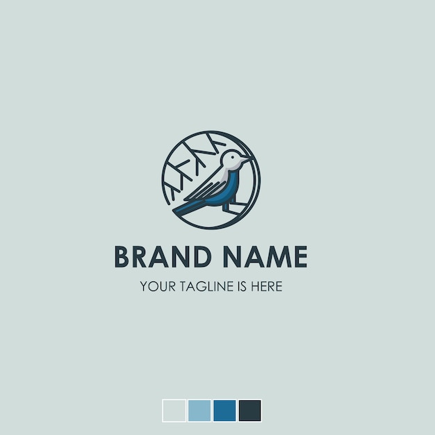 Premium Vector | Flat icon logo bird circle