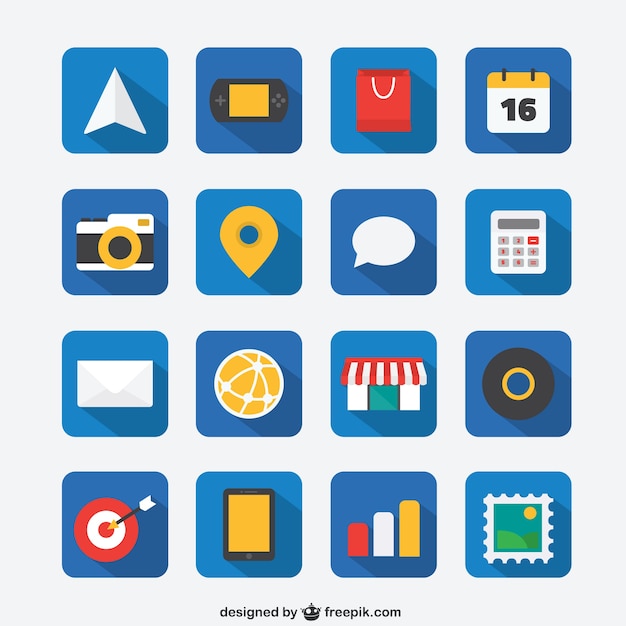 Flat icon  set for Web and Mobile  App  Vector Free  Download