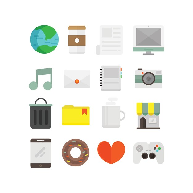 Download Flat icons for ui design Vector | Premium Download