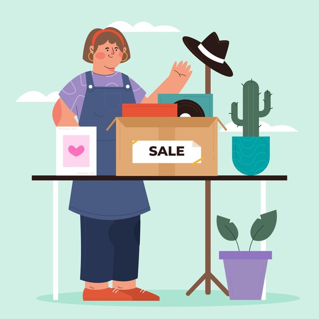 Free Vector | Flat illustration flea market concept