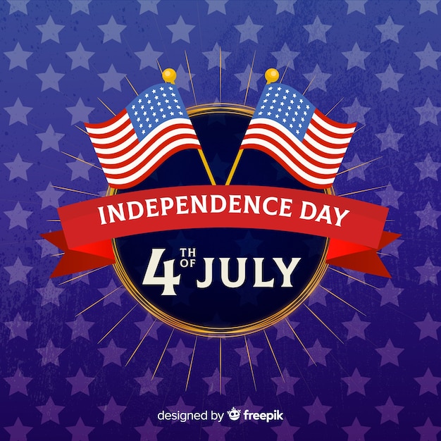 Flat independence day background Free Vector