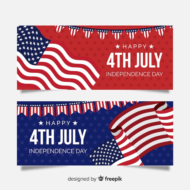 Free Vector | Flat independence day banners