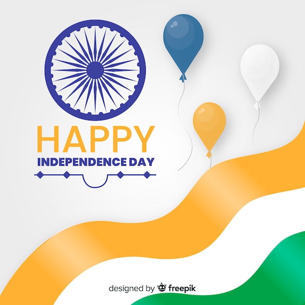 Flat india independence day background | Free Vector