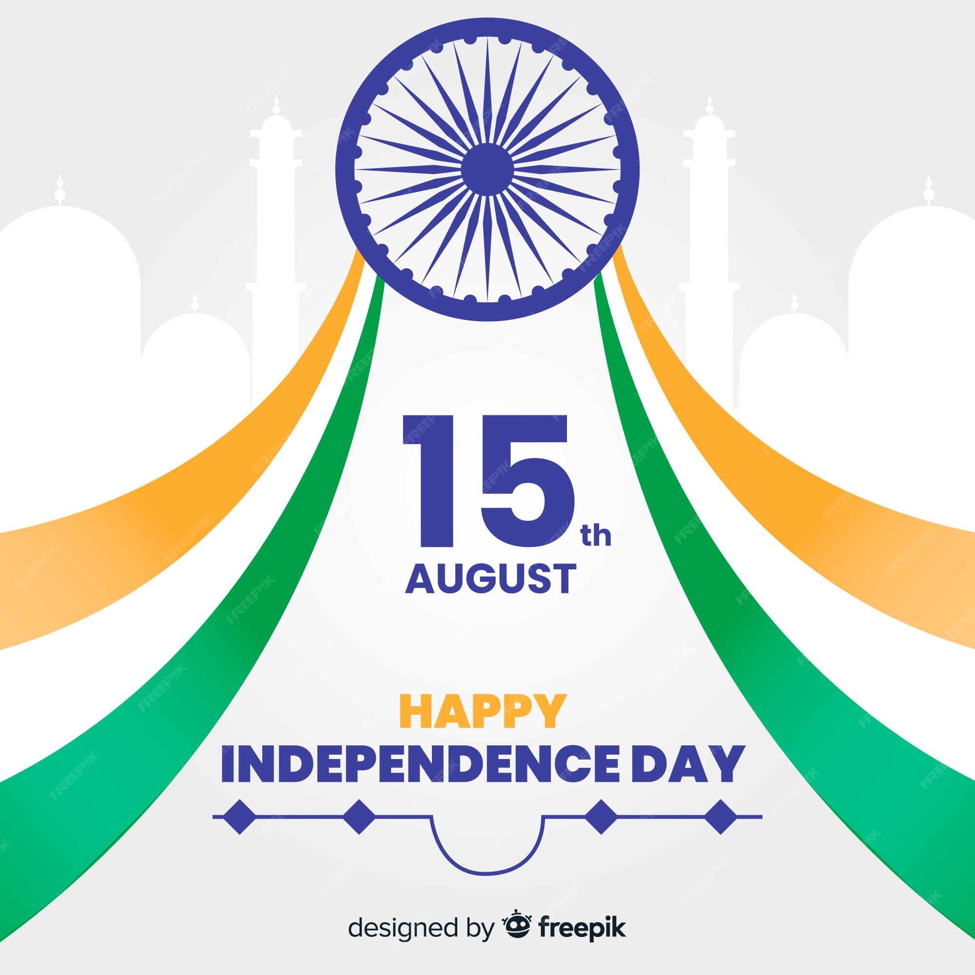 Free Vector | Flat india independence day background