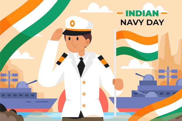 Free Vector | Flat indian navy day background