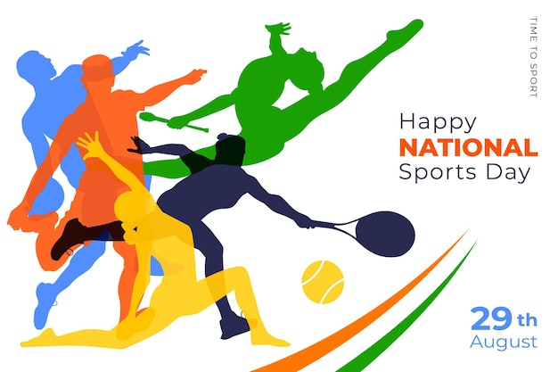 Premium Vector Flat Indonesian National Sports Day Illustration