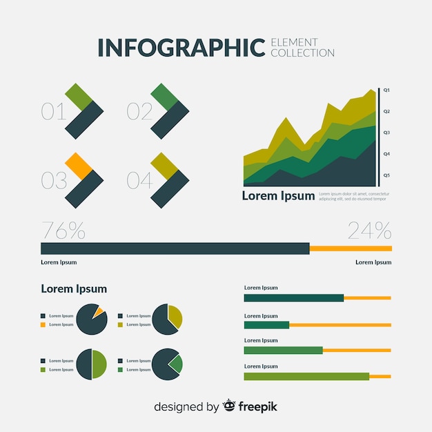 Free Vector | Flat infographic stat template