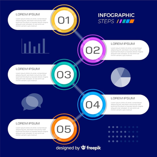 Free Vector | Flat infographic steps template