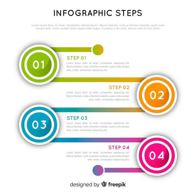 Flat infographic steps Free Vector