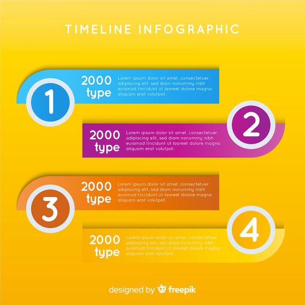Flat infographic with timeline background Free Vector