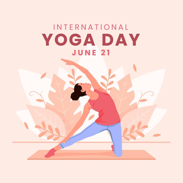 Premium Vector | Flat international day of yoga illustration