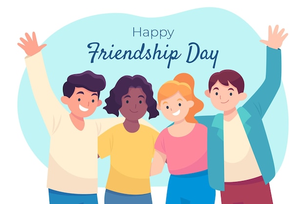 Free Vector Flat International Friendship Day Illustration