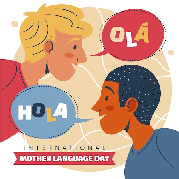 Free Vector | Flat international mother language day illustration