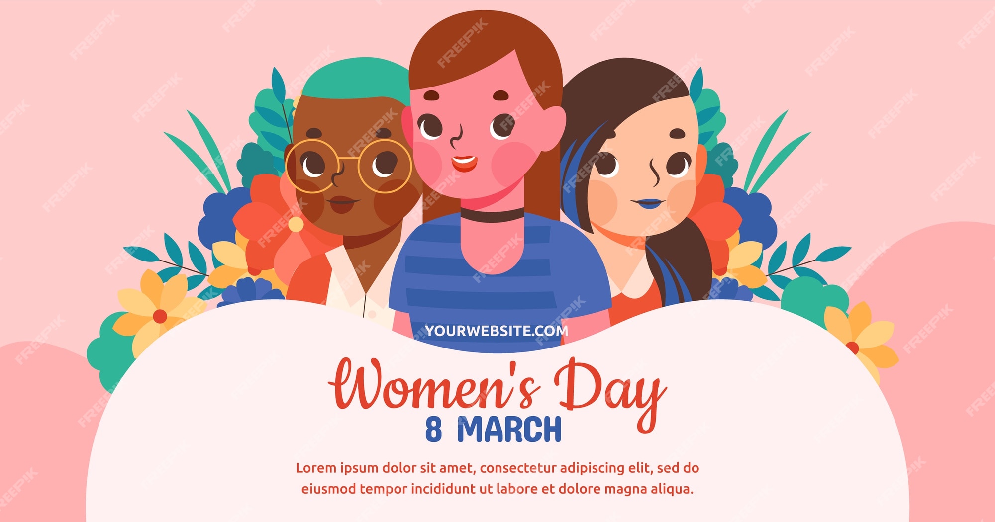 Free Vector Flat International Womens Day Social Media Post Template 4840