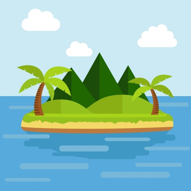 Flat island background design