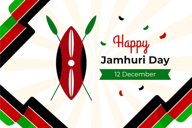 Premium Vector Flat Jamhuri Day With Kenya Map