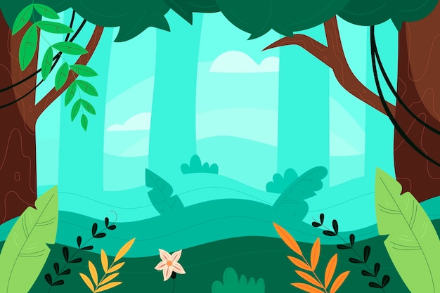 Premium Vector | Flat jungle background