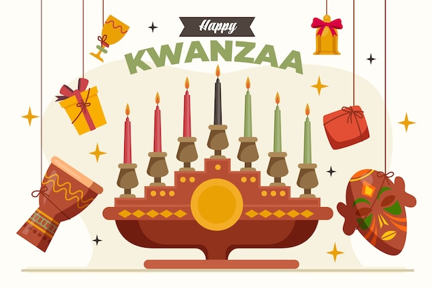 Free Vector | Flat kwanzaa background