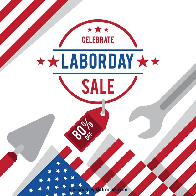 Flat labor day sale background