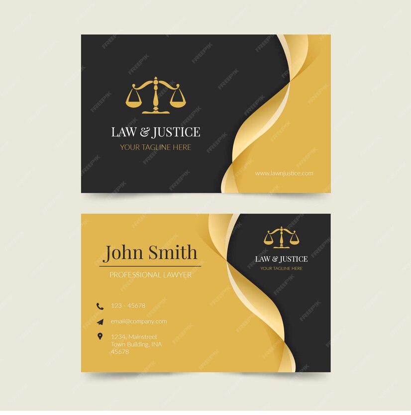 Premium Vector | Flat law & justice business card template