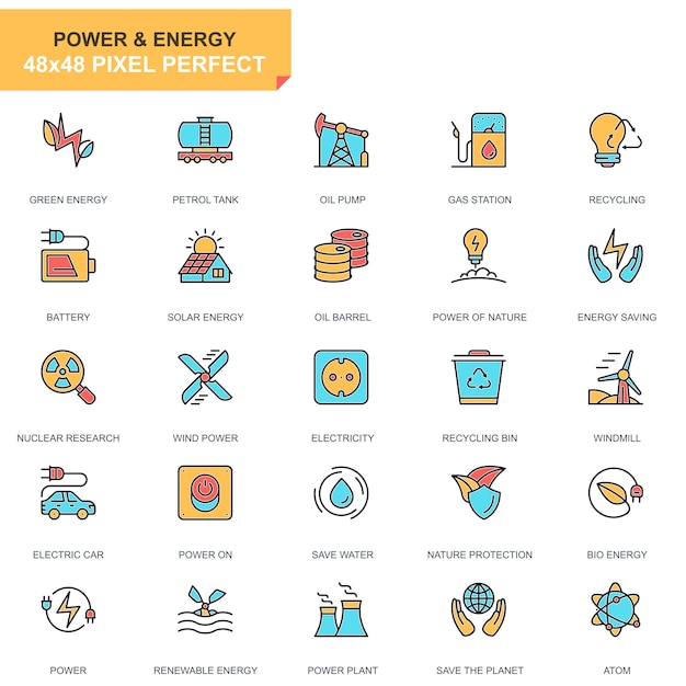 Download Free Flat Line Power Industry And Energy Icons Set Premium Vector Use our free logo maker to create a logo and build your brand. Put your logo on business cards, promotional products, or your website for brand visibility.