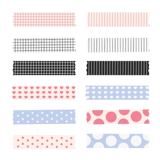 Free Vector | Flat lovely washi tapes collection