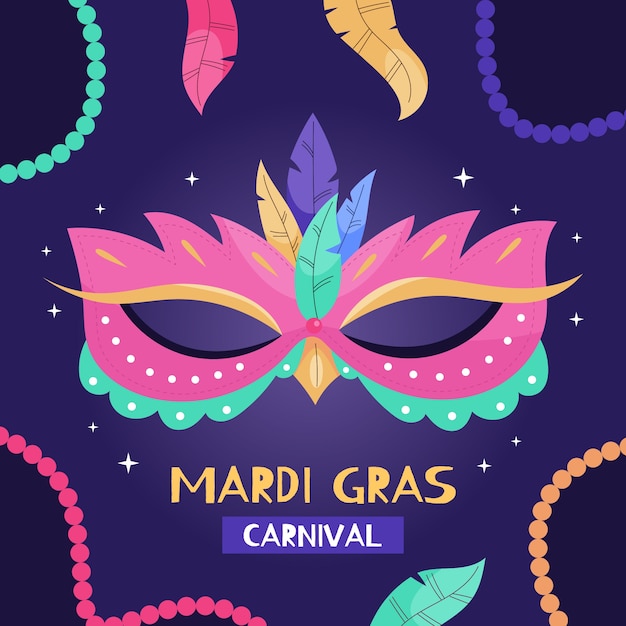 Premium Vector | Flat mardi gras illustration