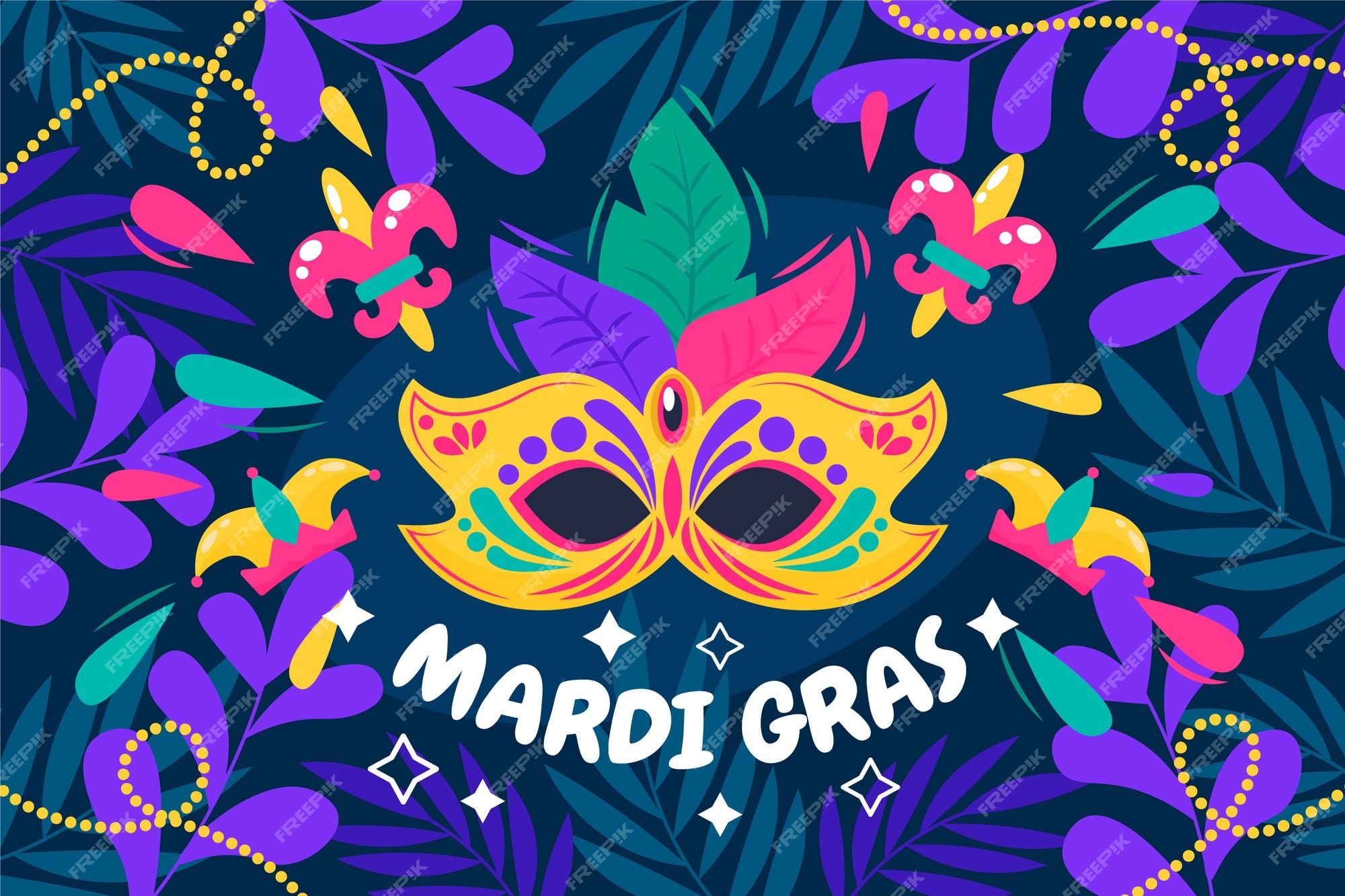 Free Vector | Flat mardi gras illustration