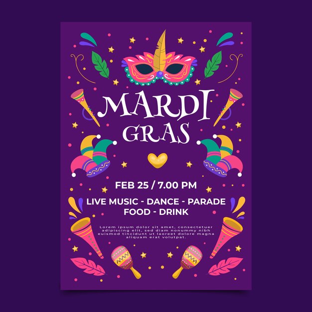 mardi gras vertical banner