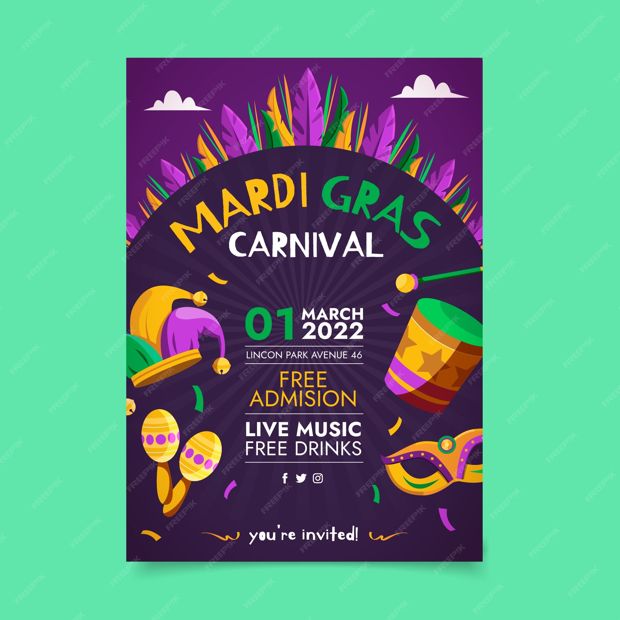 mardi gras vertical banner