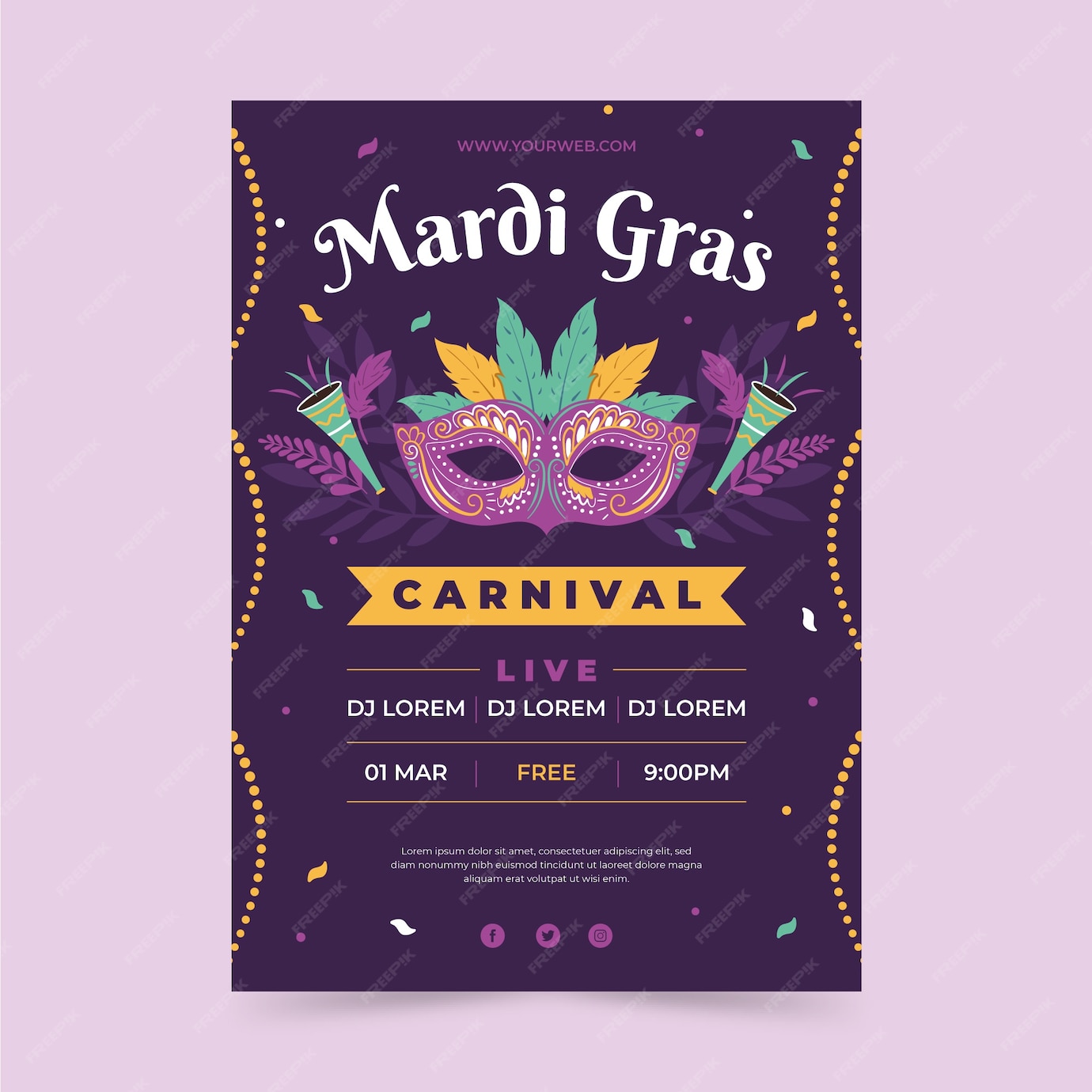 mardi gras vertical banner