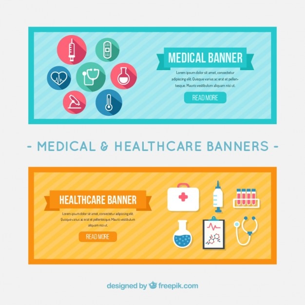 Free Vector | Flat medical banners