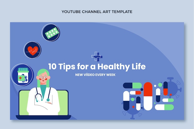 Free Vector | Flat Medical Design Medical Youtube Channel Art