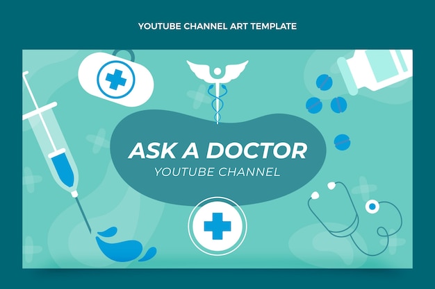 Free Vector | Flat Medical Youtube Channel Design Template