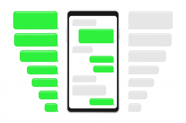 Flat messages bubbles. chat interface. message bubbles Premium Vector