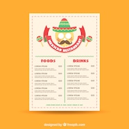 Free Vector Flat Mexican Food Menu Template