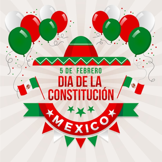 Free Vector | Flat mexico constitution day