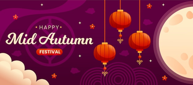 Free Vector | Flat mid-autumn festival banner