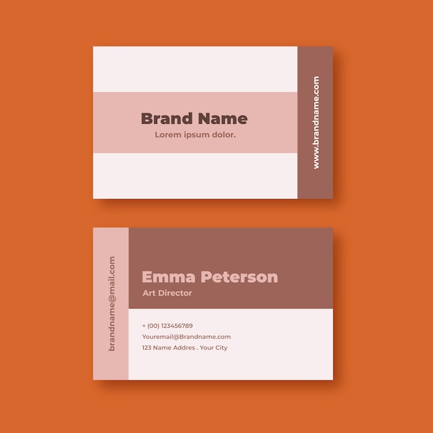 Premium Vector | Flat minimal horizontal business card template