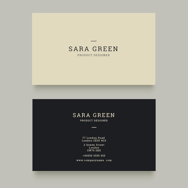 Free Vector | Flat minimal horizontal double-sided business card template