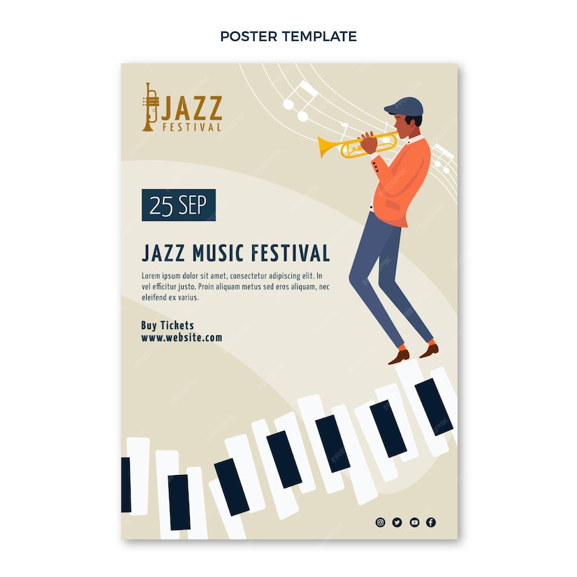 Premium Vector | Flat minimal music festival poster