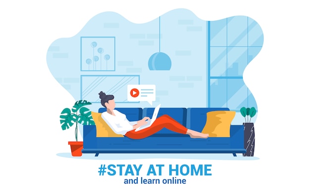 Premium Vector Flat Modern Design Illustration Of Stay At Home