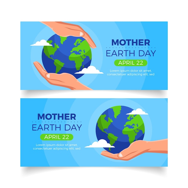 Download Flat mother earth day banner | Free Vector