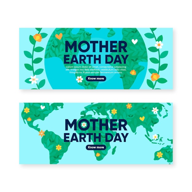 Free Vector | Flat mother earth day banners collection