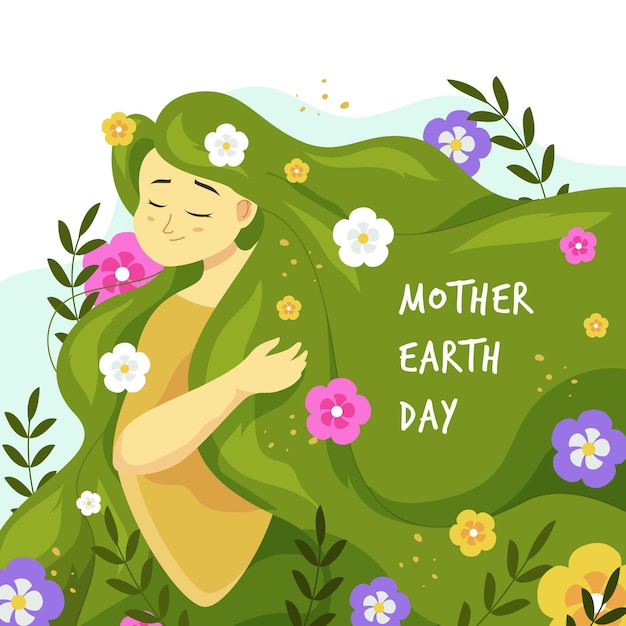 Free Vector Flat Mother Earth Day Illustration