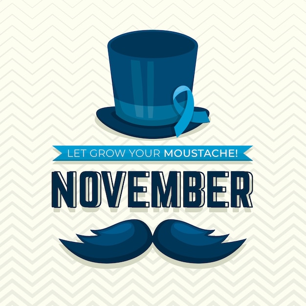 Flat movember background with ribbon Vector | Free Download